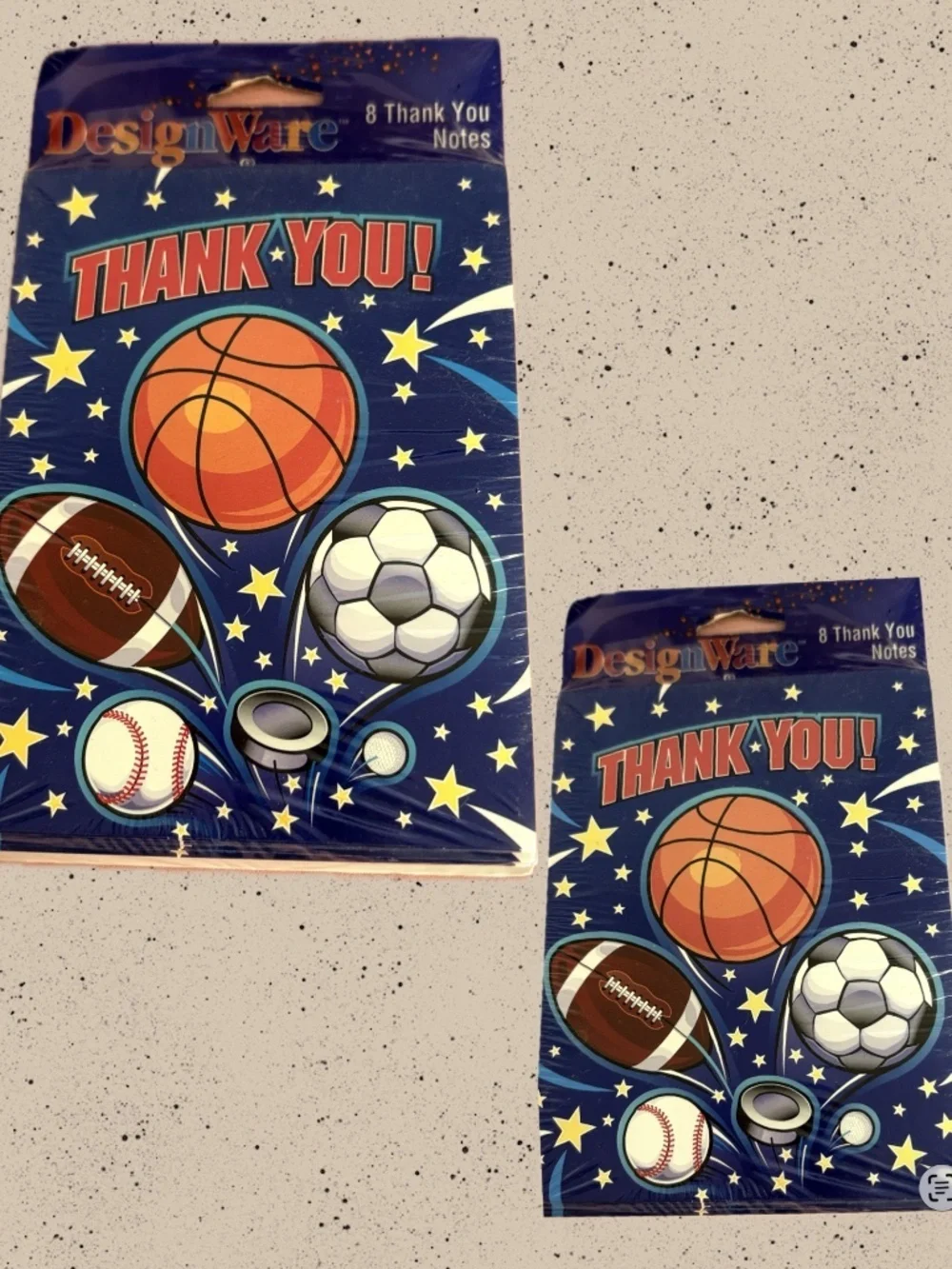 DesignWare All Sports Thank You Notes 8 Ct American Greetings Y2K Vintage 2-Pack